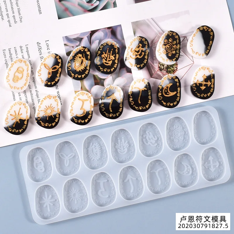 

Rune symbol resin mold silicone energy symbol epoxy resin forms crystal Pendant DIY decorations Silicone molds for crafts 3d