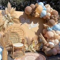 115pcs cream peach coffee blue balloon garland gender reveal doubled blush nude balloon decorations arch party baby shower decor