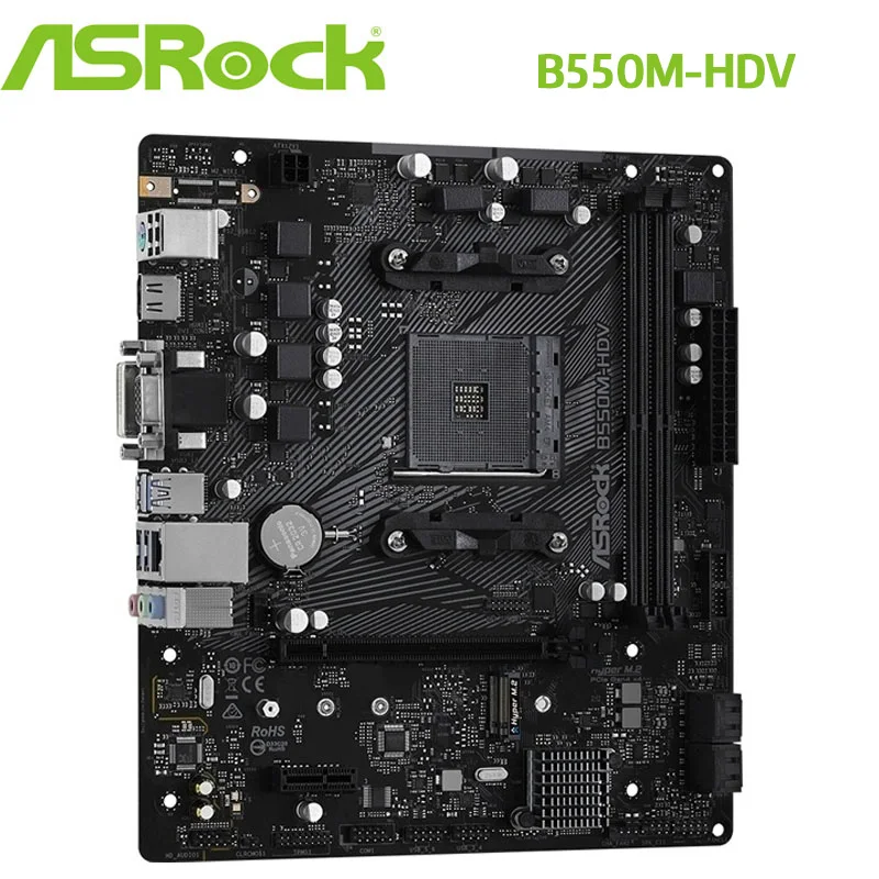 Verkauf ASROCK B550M-HDV Motherboard AM4 AMD B550 DDR4 64GB Desktop B550 Mainboard AM4 3rd-Gen M.2 NVME Slot M.2 PCI-E 4,0 M.2