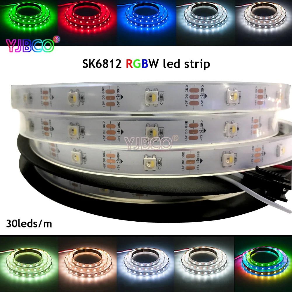 1 м/4 м/5 м SK6812 (аналогичный ws2812b ) RGBW 4 в 30/60/144 светодиодов/pixles/m Индивидуальная