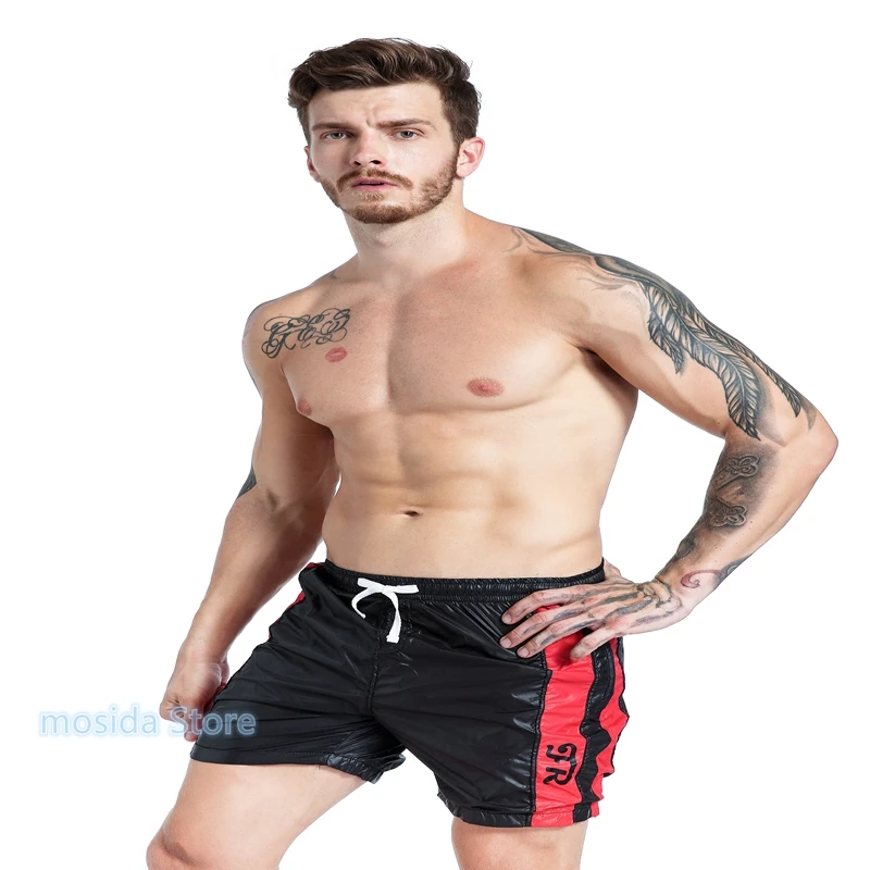 

100pcs New men's fitness sports running shorts color matching lace beach pants home leisure windbreaker shorts