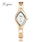 Lvpai Прямая поставка Роскошный Дамский Armreif Uhren меховой фрайзер раут гантерский Золотой Стразы украшенный камнями браслет