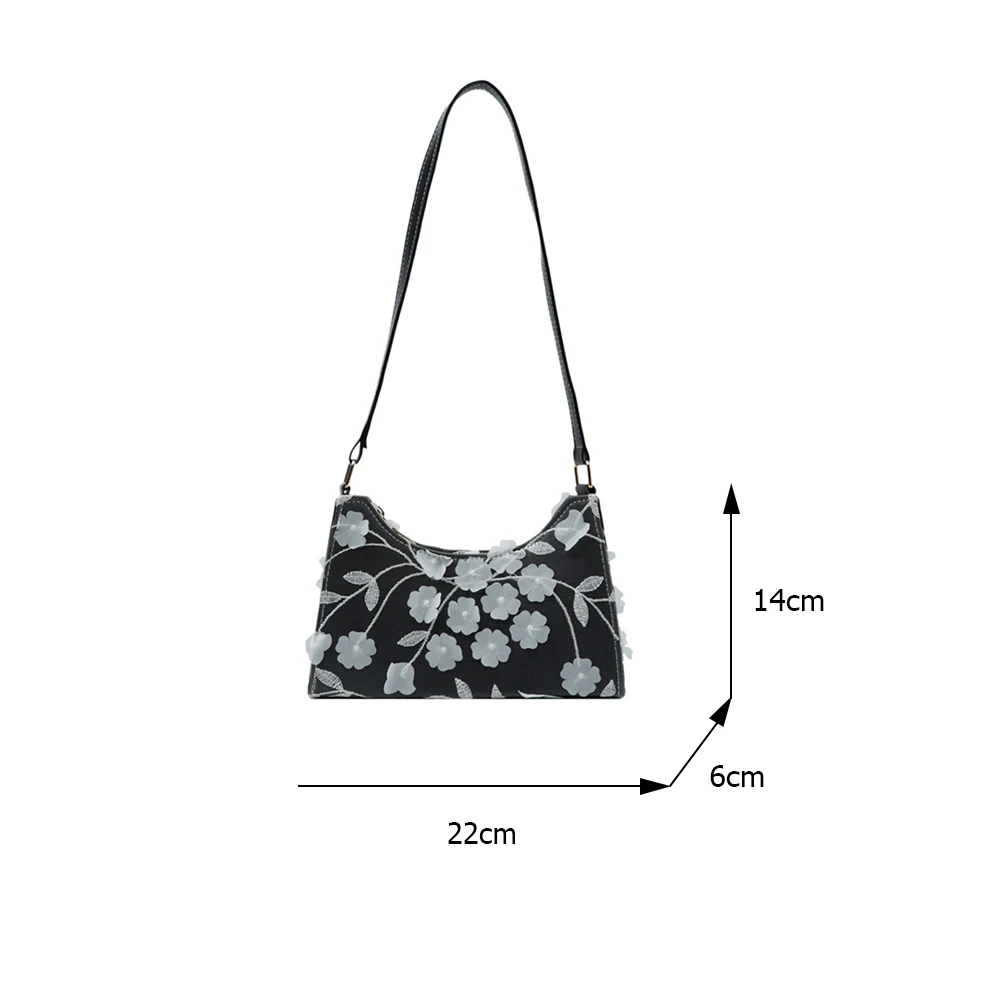 

Women Luxurious Lace Bag Women PU Patchwork Shoulder Underarm Small Flower Handbags Purse Vintage Small Shoulder Bag