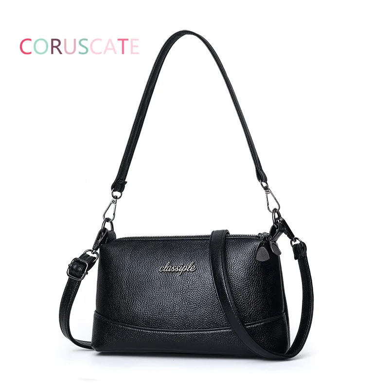 

Korean Bag New Pure Color PU Leather Women's Single Shoulder Bag High Quality Fashion Harajuku Shoppe Female's Messenger Bag