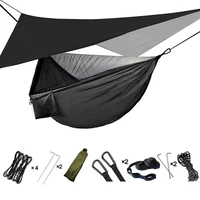 camping hammockportable travel hammock with mosquito net and rain flytree lightweight hammock tent for outdoor backyard hiking