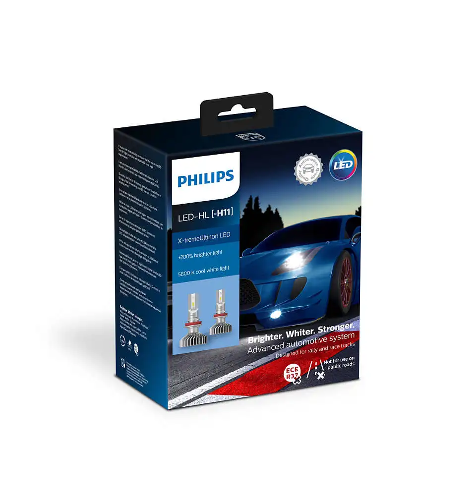 Лампы Philips X treme Ultinon LED H11 12V 11362XUX2 5800K + 200%|Передние LED-фары для авто| |