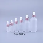 5 мл, 10 мл, 15 мл, 20 мл, 30 мл, 50 мл, 100 мл стеклянная Матовая бутылка для эфирного масла с цветами розы