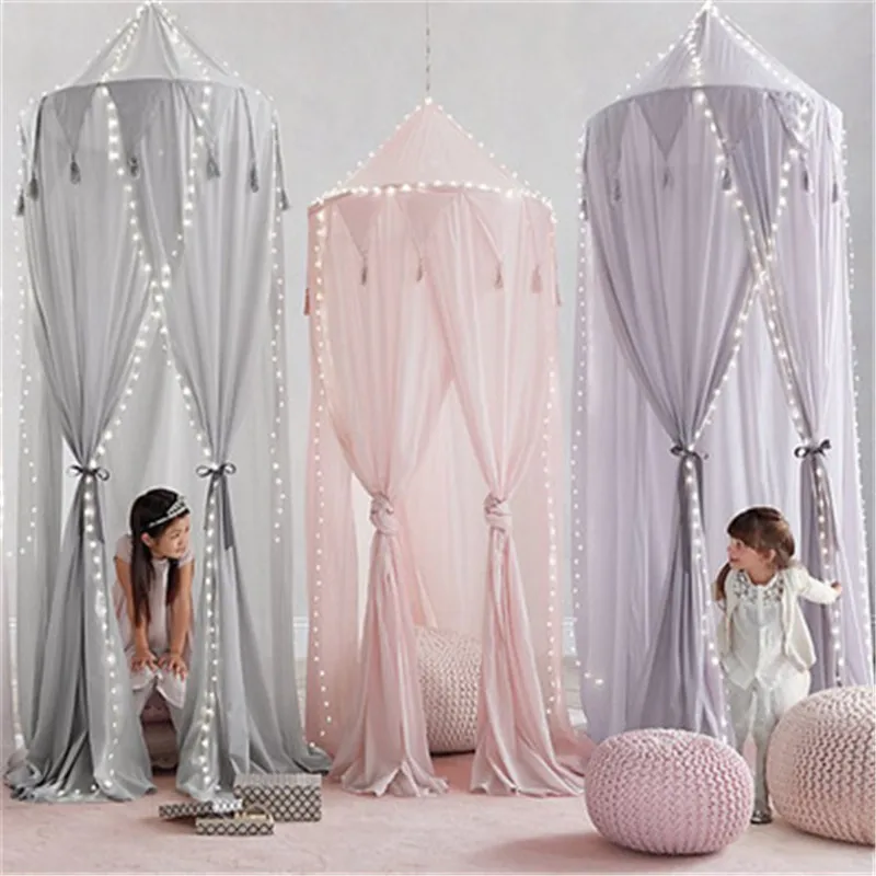 

Nordic Home Decoration Triangle Tassel Star Chiffon Baby Mosquito Net Children Chiffon Tent Tassel Edge Bed Mantle