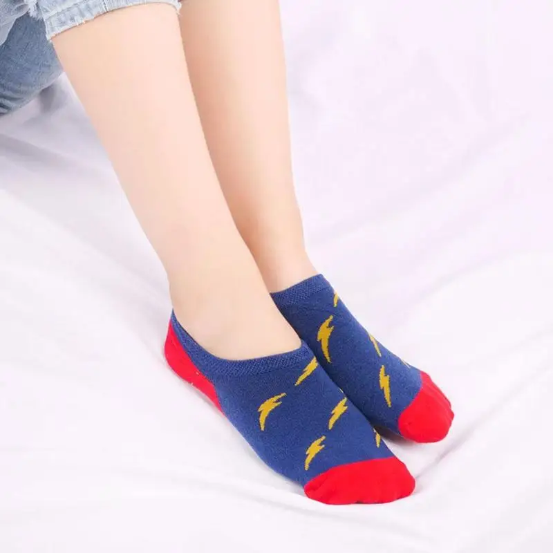 

1 Pair Women's Invisible Cotton Socks Girls Summer Casual Ankle Sock Low Cut Silicone Non-slip Socks Funny Cartoon Short Socks