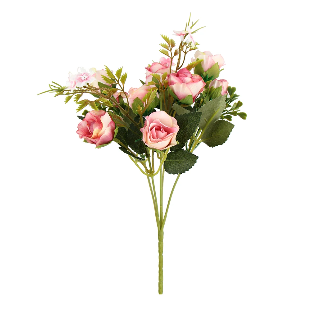 

Bride wedding family party decoration fake flower artificial mother's day gift silk rose bouquet 1 bunch of artificial roses