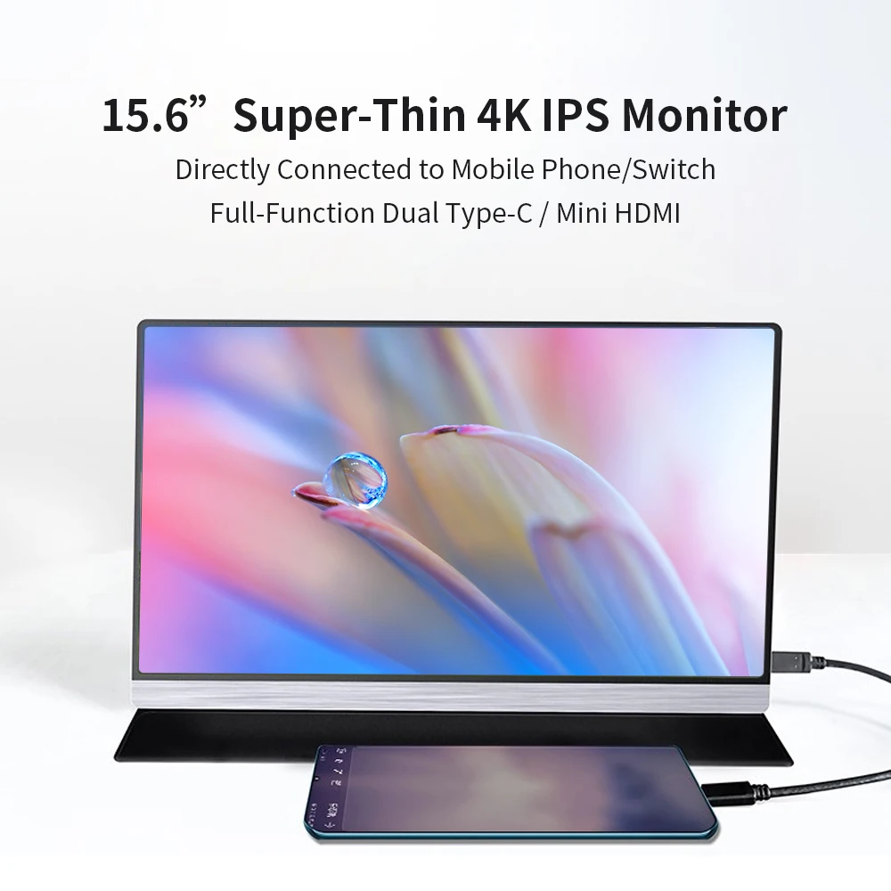 Портативный 15 6 дюймовый 4K ЖК экран 47% NTSC 16 7 миллионов цветов игровой монитор