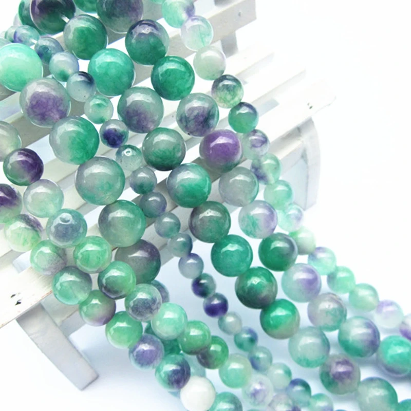 OMHXZJ Wholesale 6 8 10 MM Natural Stone Purple Malaysia Jades Loose Pearl Jewelry ZZ68 | Украшения и аксессуары