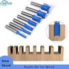 8 мм хвостовик шаблон отделки петли долбежной фрезерный станок долбежная фреза прямая Концевая фреза триммер чистая утопленная отделка Деревообрабатывающие инструменты