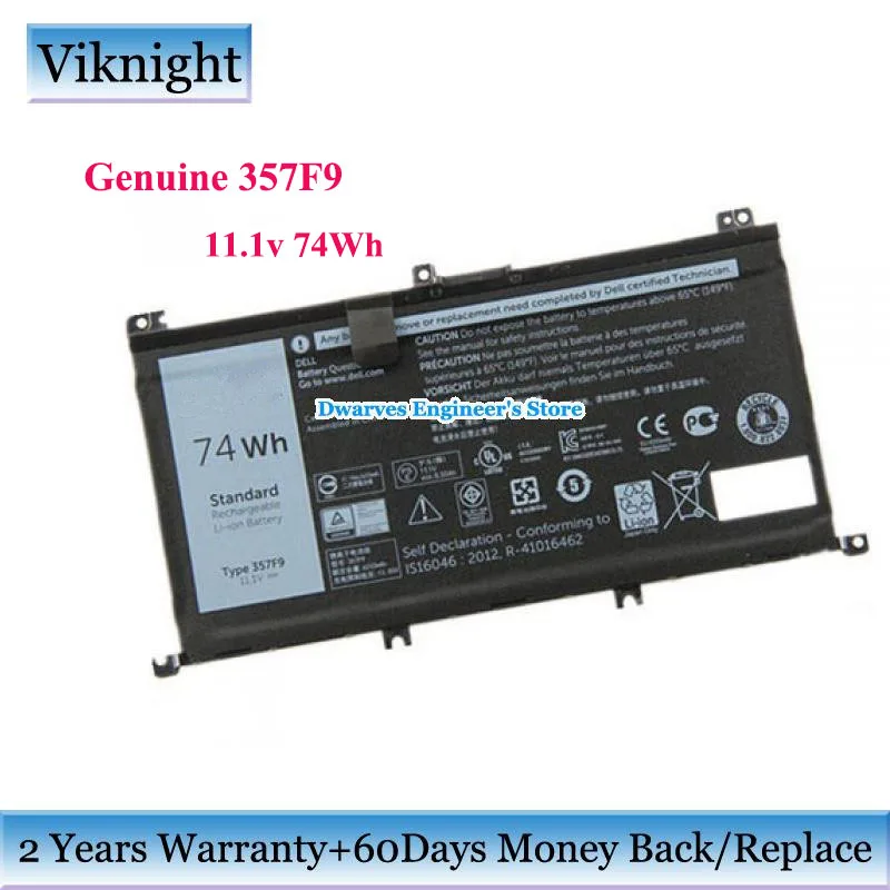 74Wh 357F9 Батарея для Dell Inspiron 15(7559) 15-7559 15-7557 7557 7559 7566 7567 I7559-763BLK ноутбук Батарея 11,1 V