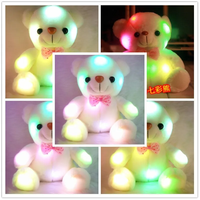 

30CM Colorful Glowing Teddy Bear Luminous Plush Toys LED Bear Stuffed Plush Doll Toy Teddy Bear Lovely Gifts for Kids