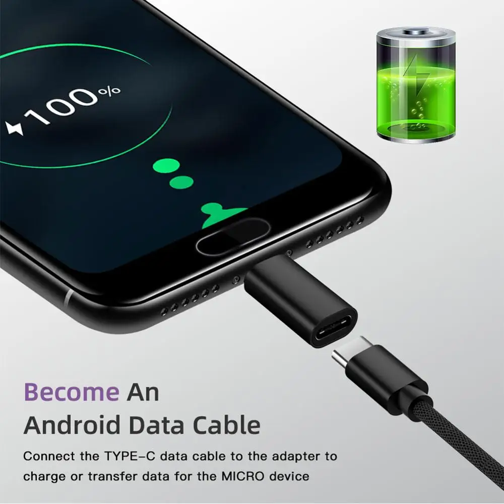 Переходник с Type-C USB C на Micro кабель из сплава папа мама адаптер конвертер