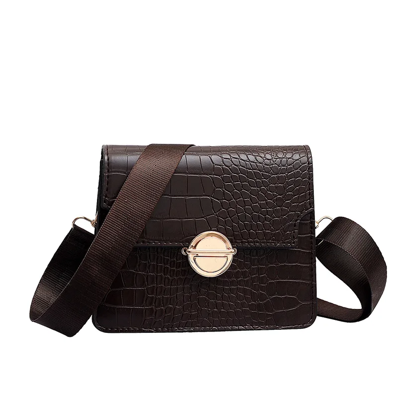 

Solid Flip Ladies Shoulder Travel Handbags Small Crossbody Purse Retro Women Messenger Purse PU Stone Leather Tote