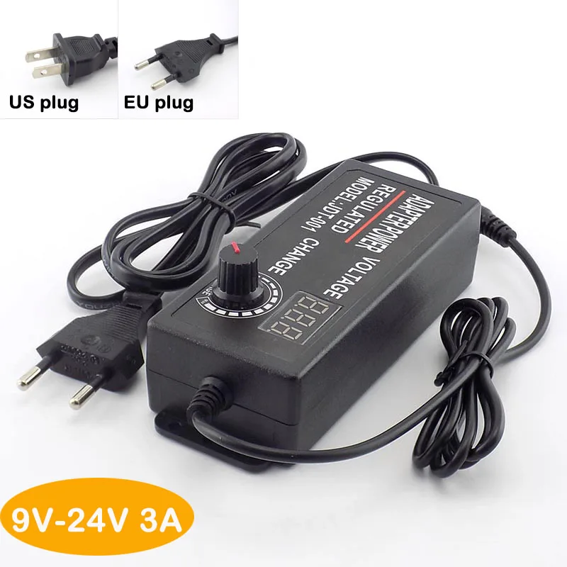 AC 100-220V к DC 3 V-12 V 3 V-24 V 9 V-24 V 2A 3A 5A адаптер питания регулируемое питание светодиодный адаптер дисплея светодиодный светильник - Цвет: 9V-24V  3A