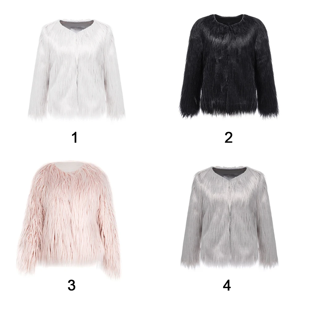 Модная дамская зимняя Для женщин верхняя одежда из искусственного меха Верхняя