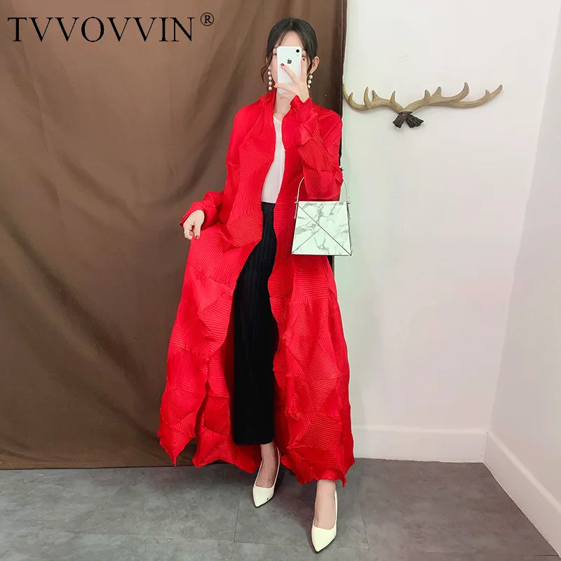 TVVOVVIN Europe Cardigan Trench Coat Women 2020 Autumn New Solid Color Ladies Windbreaker Pluz Size Fashion Women Clothing X894