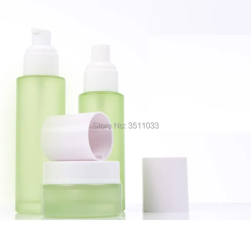 10 шт. зеленое Матовое Стекло спрей бутылка лосьон насос бутылочка с распылителем