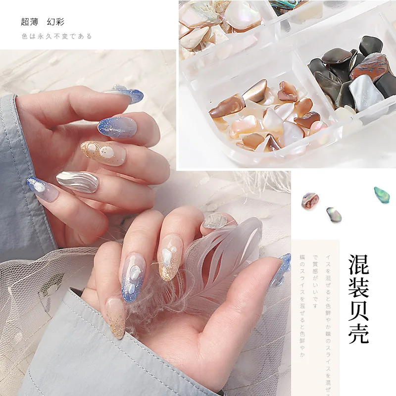 Длинная шкатулка с ракушками для украшения ногтей 12 цветов | Красота и здоровье