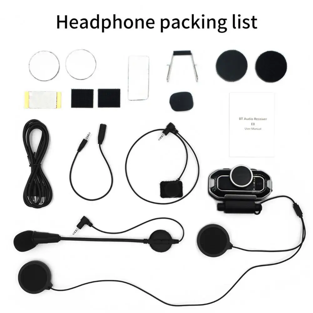 

V9 Helmet Headset Bluetooth 5.0 Intercom ABS Hands-free Interphone for Motorbike