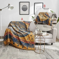 nordic constellation sofa blanket cover travel blanket airplane jacquard knitted blankets with tassel throw blanket for sofa