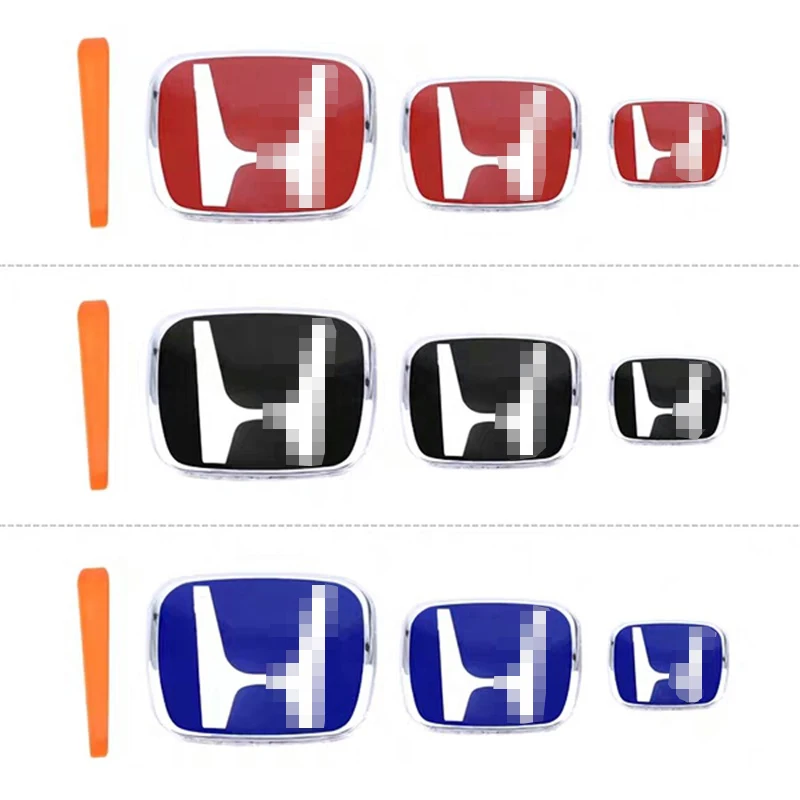 

3D Acrylic Car Front Grille H Emblem Badge Trunk Steering Wheel Logo For Honda Civic 2019 2018 2017 2016 Accessories