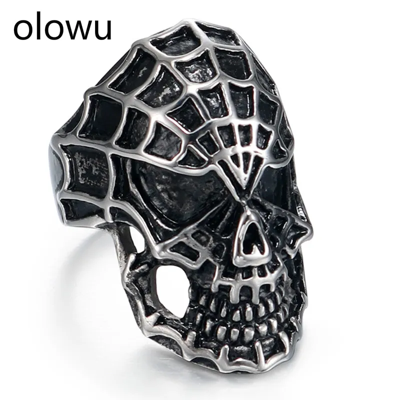 Olowu кольцо с черепом для мужчин нержавеющая сталь сахарная гибель ювелирные