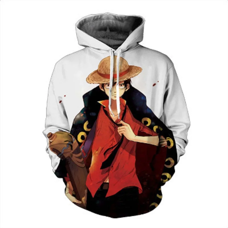 

Movie ONE PIECE Cosplay Custome Young Boy Girl Fashion Color Printed Hoodie Sweater Pullover Hooded Sports Coat Sweatwear