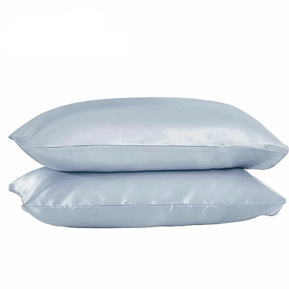

1pcs Pillow Cover Silk Pillow Case Cushion 19 Colors to Choose Softer Silk Pillowcase Top Quality Pillow Case free shipping