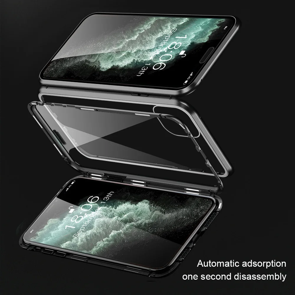 Двухсторонний Магнитный чехол для iPhone 12pro MAX 13 11 XR XS X 8 7 6s Plus стеклянный телефона 12 |