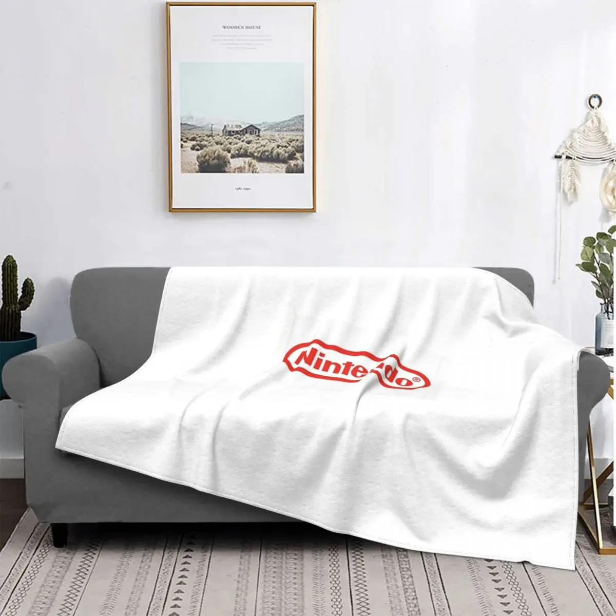 

Manta a cuadros de Nintendo, para cama colcha, manta mullida, Kawaii