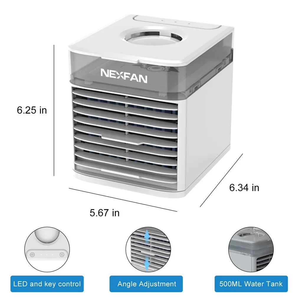 

3 Speeds Mini Portable Air Conditioner Humidifier with Water Tank Air Cooler USB Cooling Fan Air Conditioning Home Office#s
