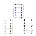 Компактная металлическая вешалка для брюк, юбки, брюк, складная вешалка для шкафа С нескользящими зажимами, вешалка для галстуков