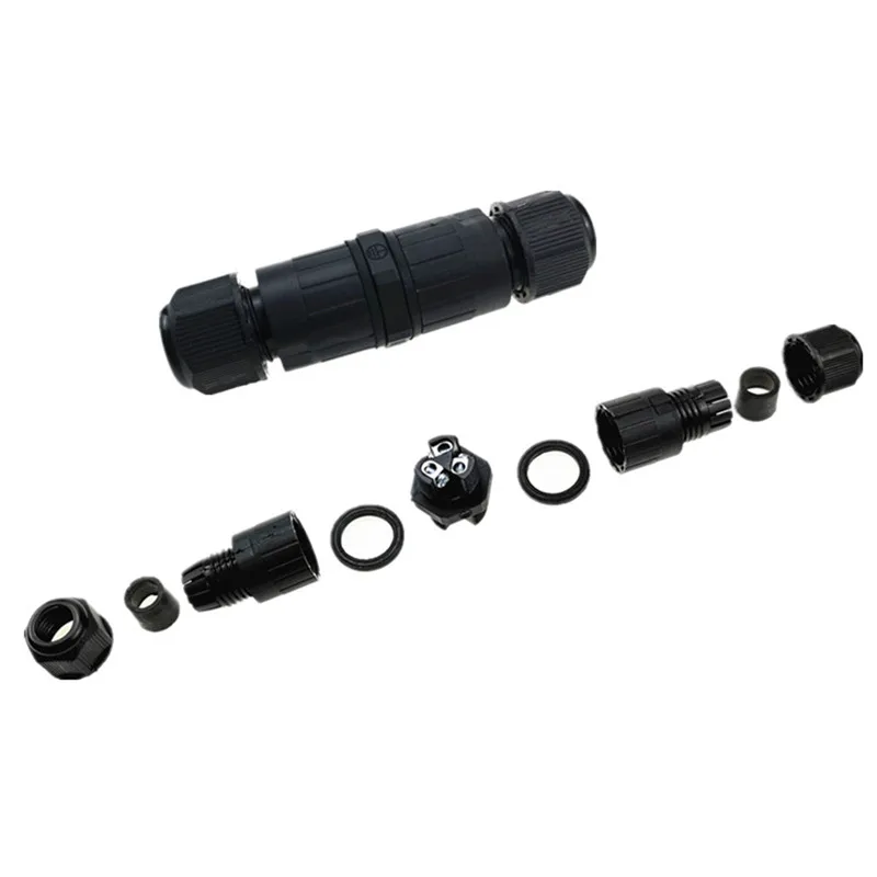 Черный наружный кабель водонепроницаемый разъем Электрический винт тип силовой