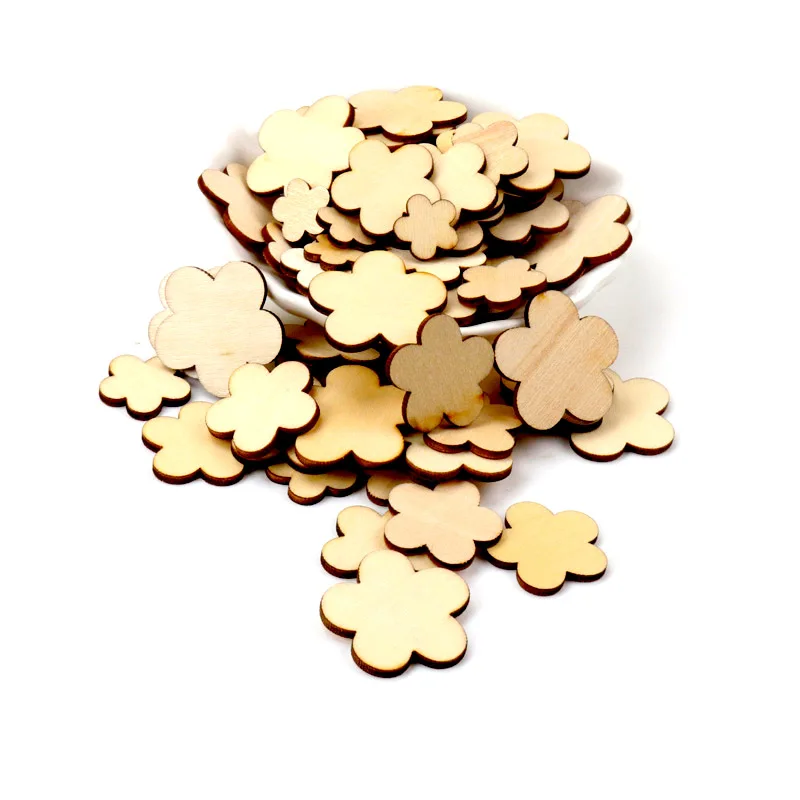 20 шт. деревянные цветы в форме натурального скрапбукинга для украшения ручной