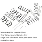 20 шт., пружина 0,2*2*5-50 мм, из стали