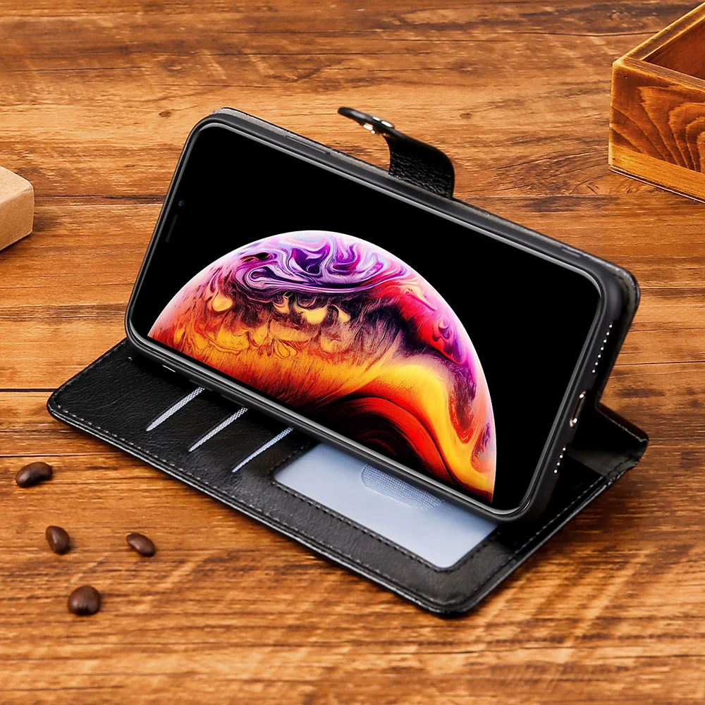 Leather Wallet Flip Cover For Oppo Realme 1 3pro RENO Z Silicon Stand Zipper Case F11 Pro AX5S F9 K1 coque holder | Мобильные