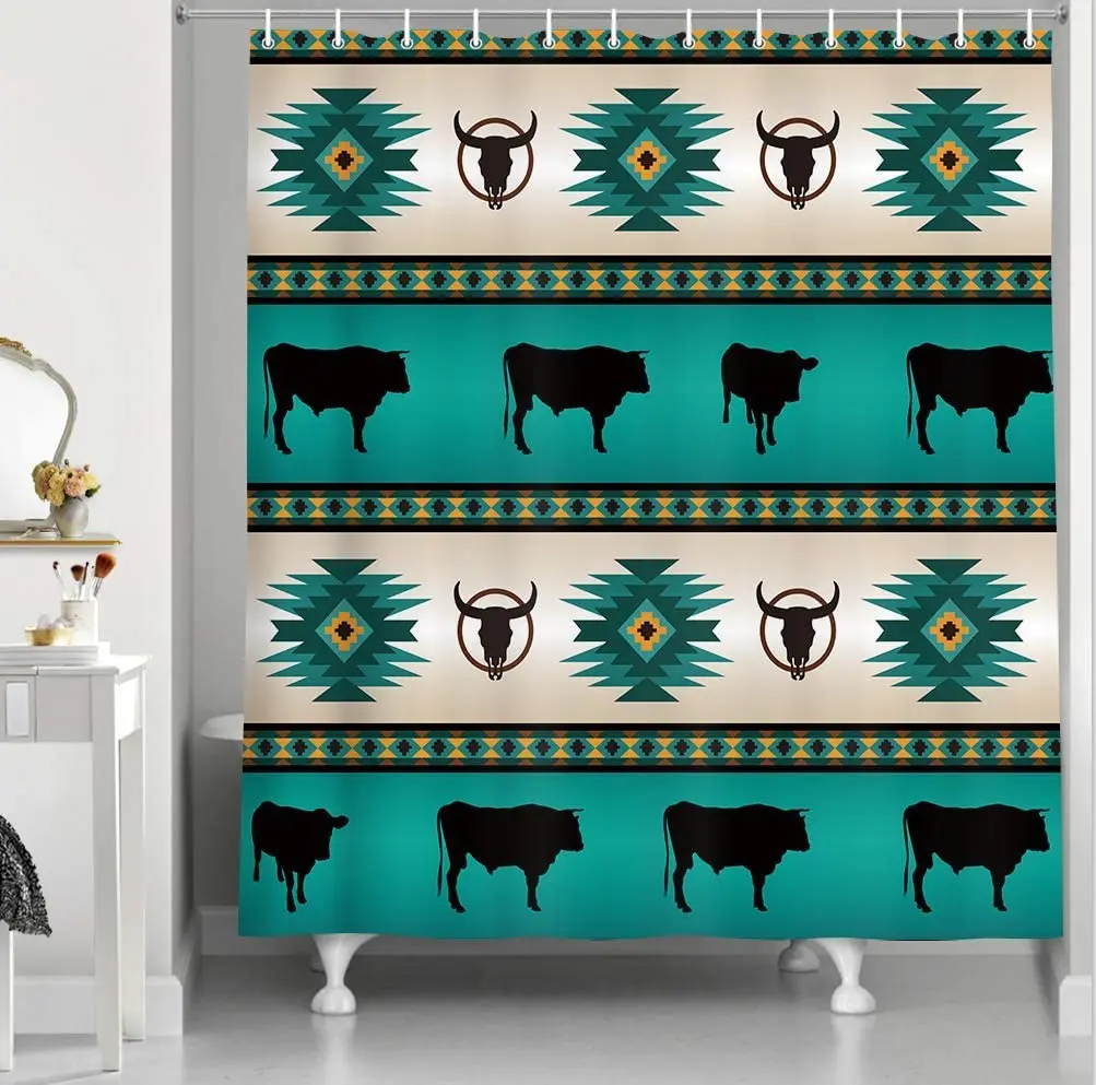 Занавеска для душа Aztec ванной комнаты занавеска в западном стиле с этническим