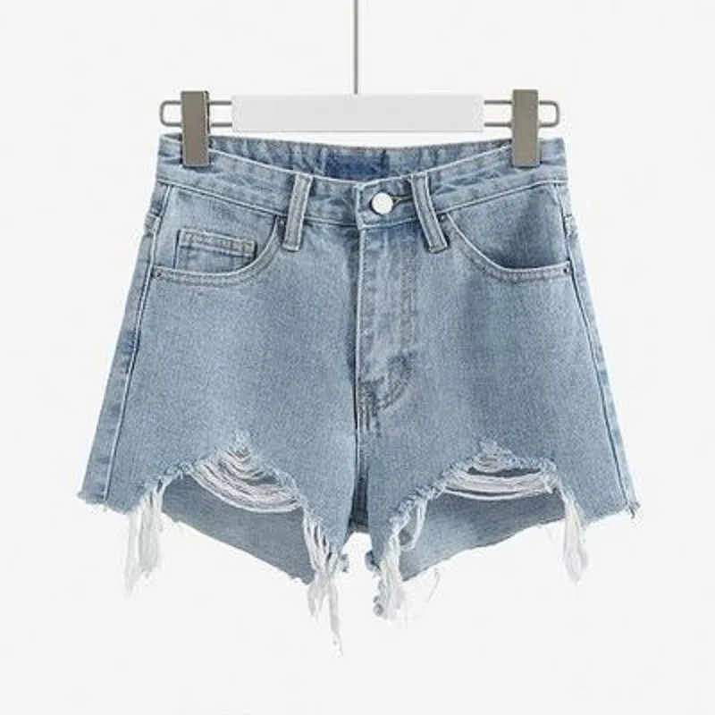 

Shorts Women Summer 2021 hole high waist jeans burrs female summer build a word torn wide-legged Short Pants dropshipping