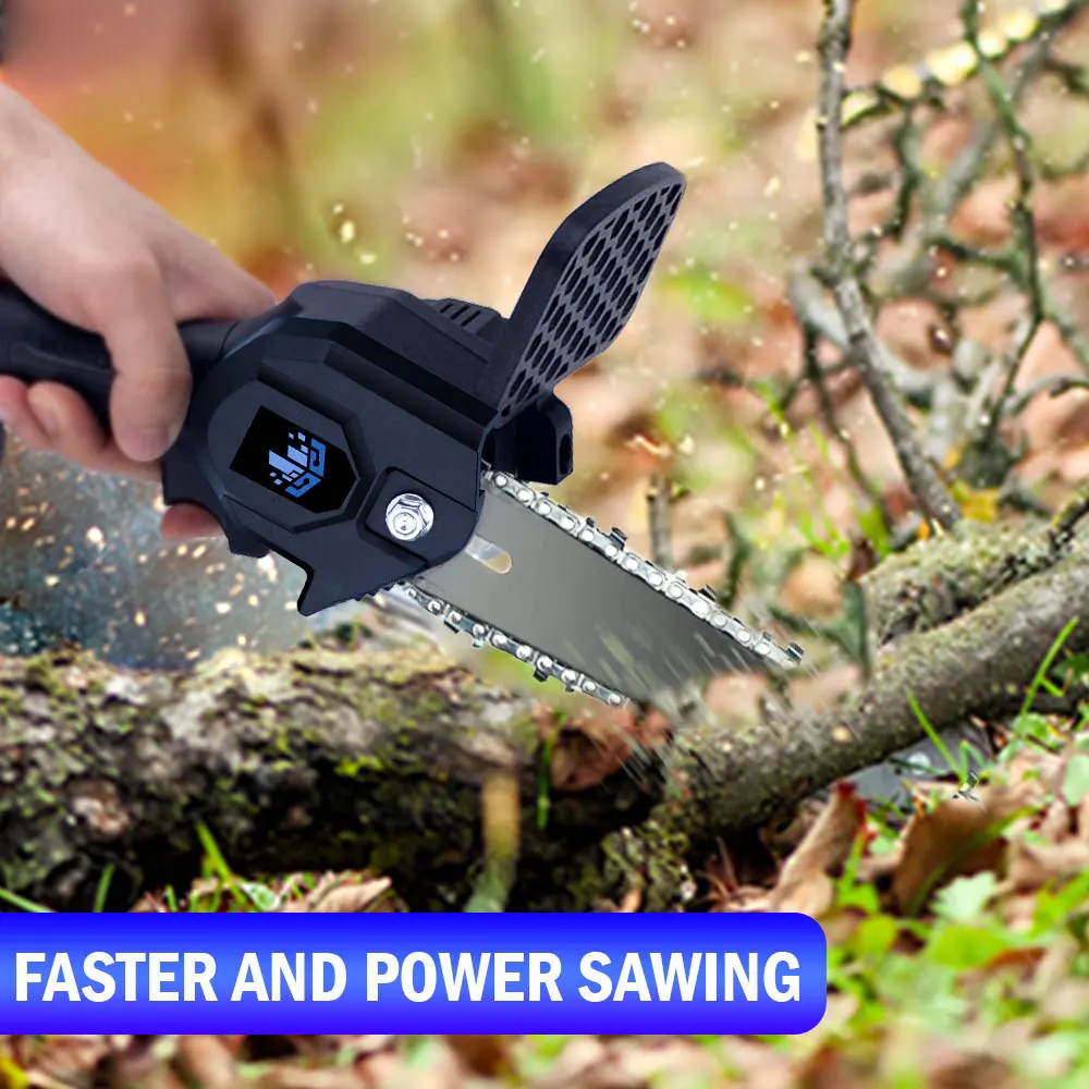 

Battery Indicator Electric Chain Saw,6-inch 1200W Electric Pruning Saw,For Makita 18V Battery, for Garden Trimming,Logging,Etc.