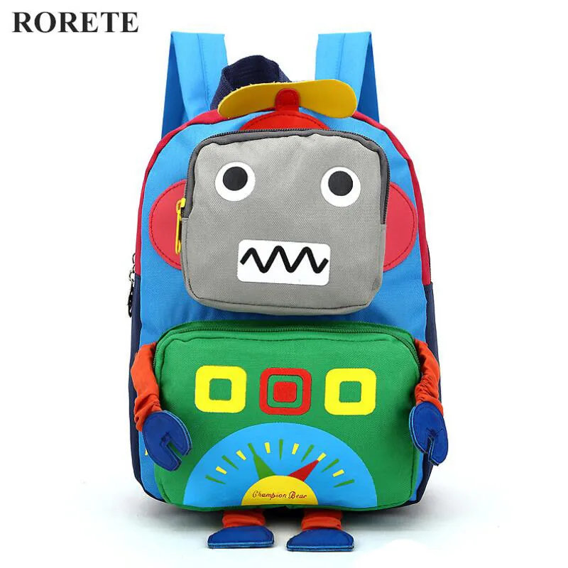 3D мультфильм детская сумка робот mochila Детские рюкзаки Детский рюкзак для