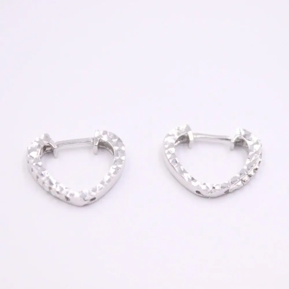

Marked Pt950 Real Platinum 950 Earrings For Women Triangle Shine Star Earrings Hoop Simple Style Lucky Loving Heart Jewelry