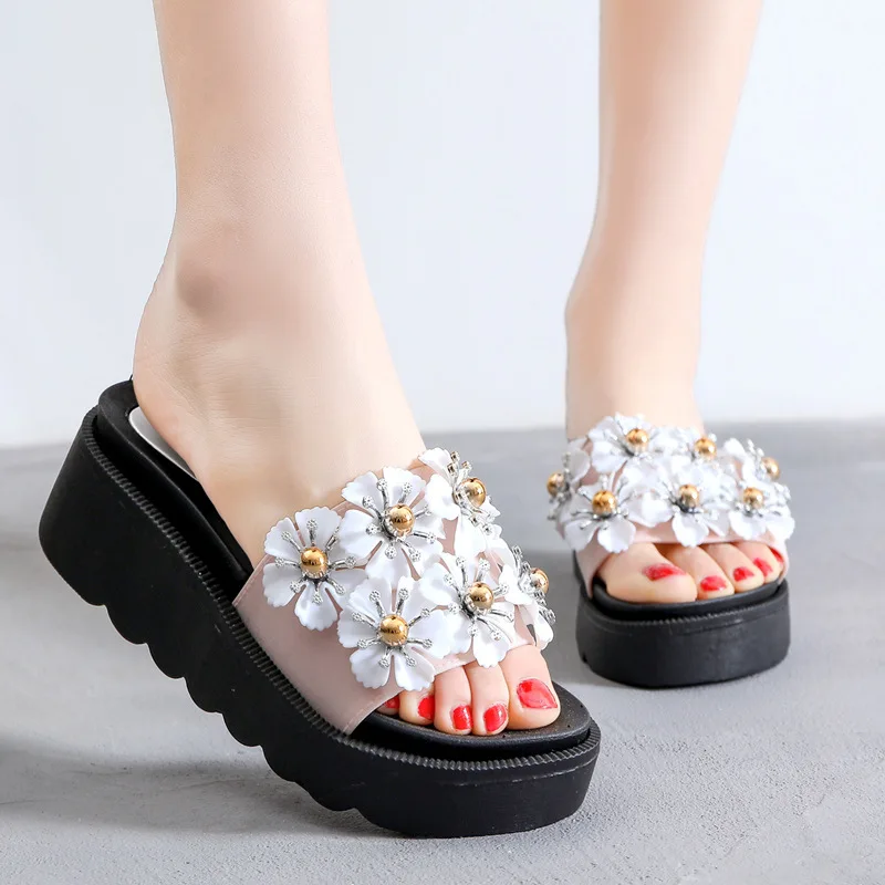 Женские летние Пластиковые крутые шлепанцы с фланцем женские пляжные для отдыха