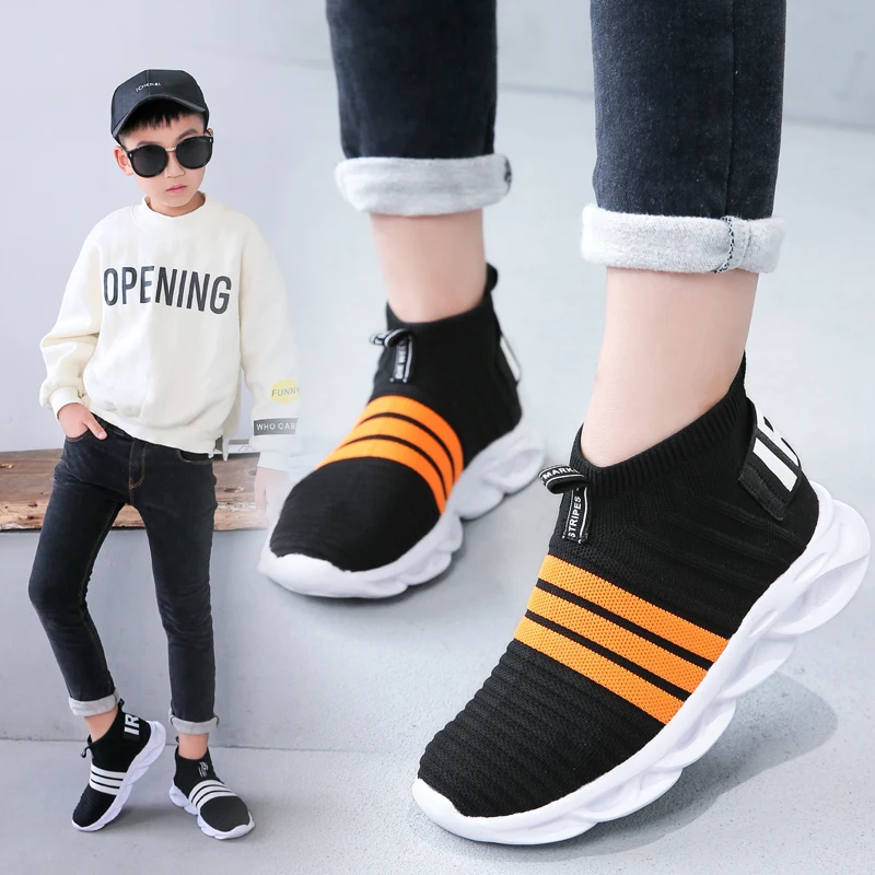 VOSONCA Children Casual Shoes Boys Girls Sneakers Child High Elastic Foot Wrapping Snow Boots Kids Knitted Socks | Детская одежда и