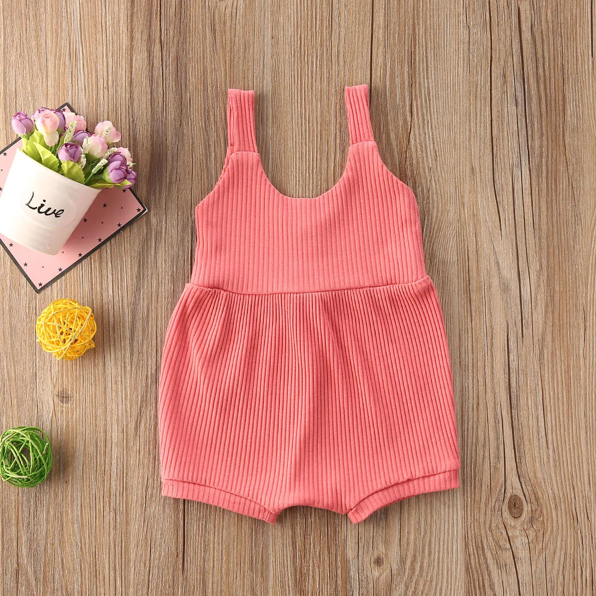 2020 летняя одежда для малышей Детский комбинезон без рукавов на бретельках