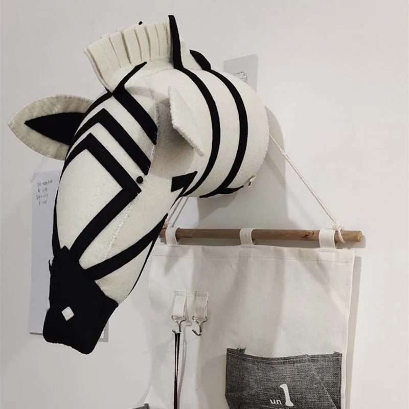 Зебра/Слон/Жираф 3D голова животного настенное крепление детские мягкие игрушки