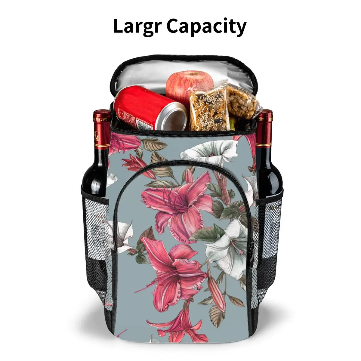 refrigerator bag watercolor daylilies and datura soft large insulated cooler backpack thermal fridge travel beach beer bag free global shipping